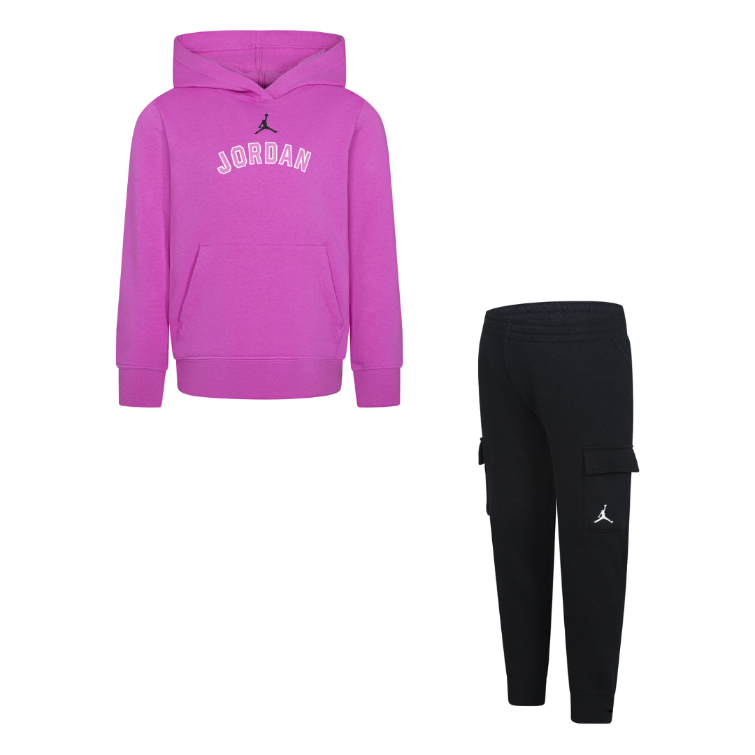 Jordan Y2K Fleece Hoodie &amp; Pants Set Black (Little Kids)