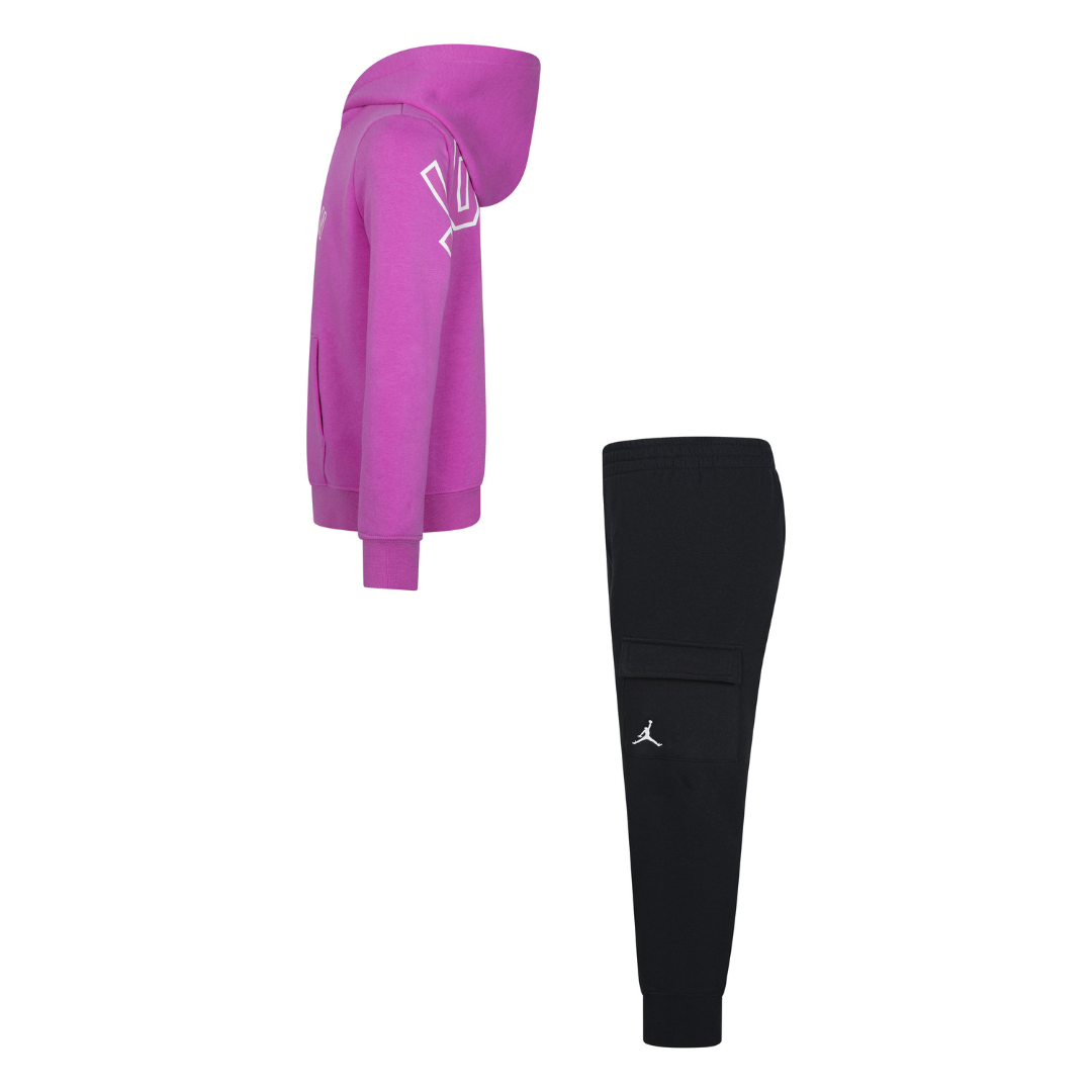 Jordan Y2K Fleece Hoodie &amp; Pants Set Black (Little Kids)