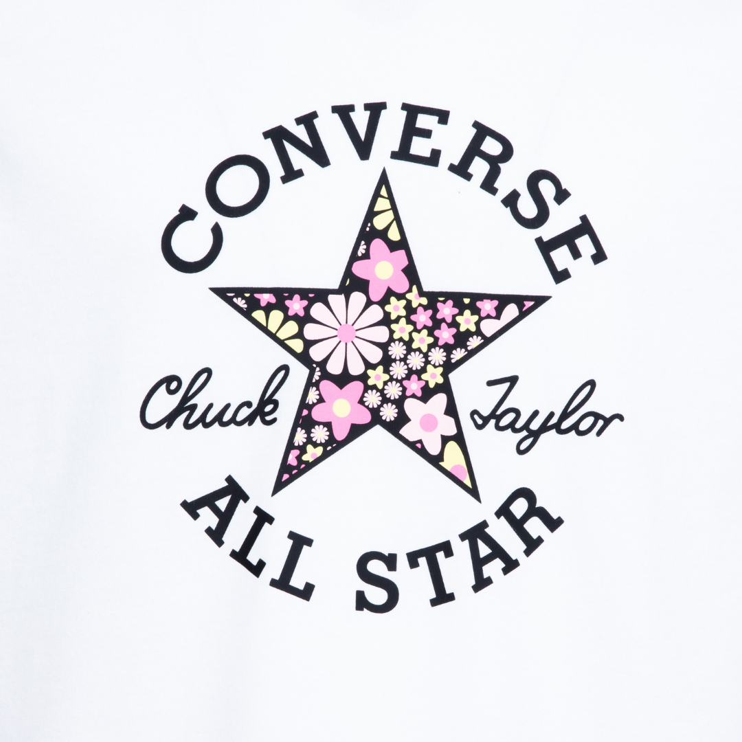 Converse Floral Dissected Printed Tee White (Big Kids)