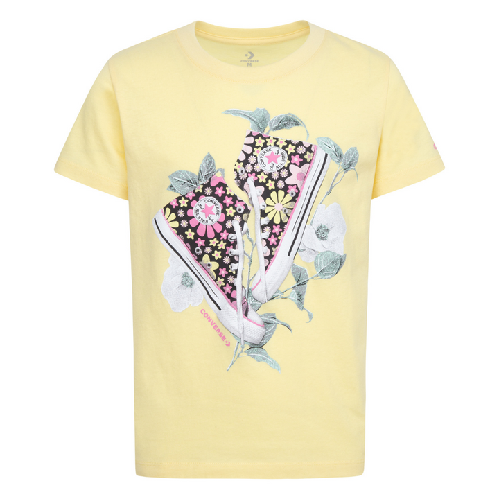 Converse Floral Sneaker Tee Like Butter (Big Kids)