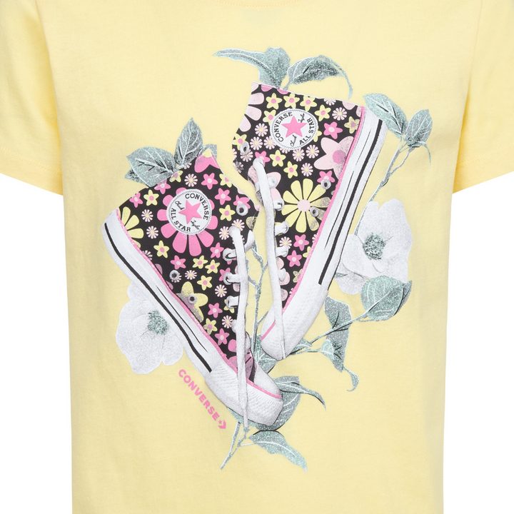 Converse Floral Sneaker Tee Like Butter (Big Kids)