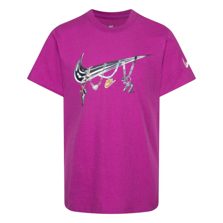 Nike Girls Shine Short Sleeve Tee Hot Fuchsia (Little Kids)