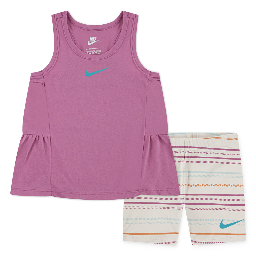 Nike Girls Sunny Swoosh Bike Shorts Coconut Milk (Toddlers)