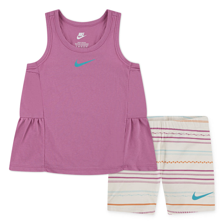 Nike Girls Sunny Swoosh Bike Shorts Coconut Milk (Toddlers)