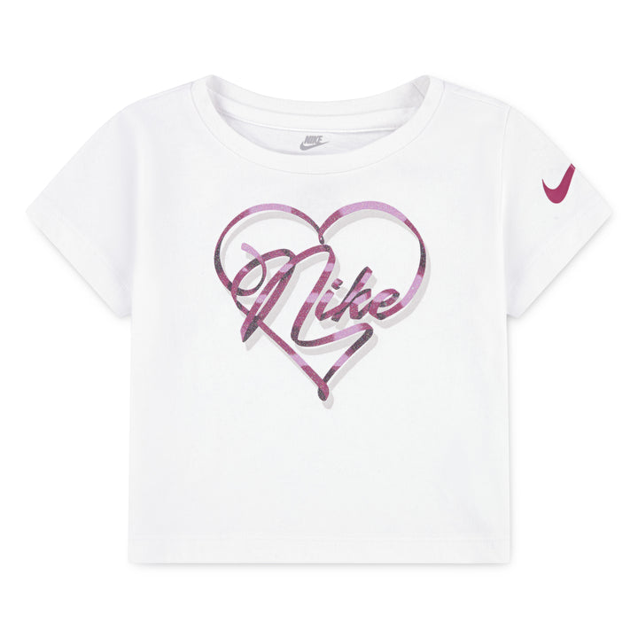 Nike Girls Swoosh On Pointe Graphic Short Sleeve T-Shirt White (Toddlers)