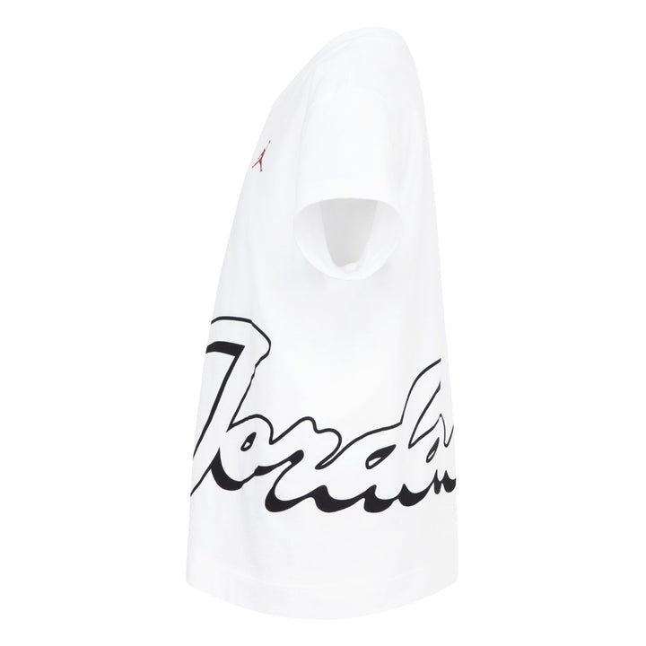 Jordan Girls Enchantment Script Short Sleeve Tee White (Little Kids)