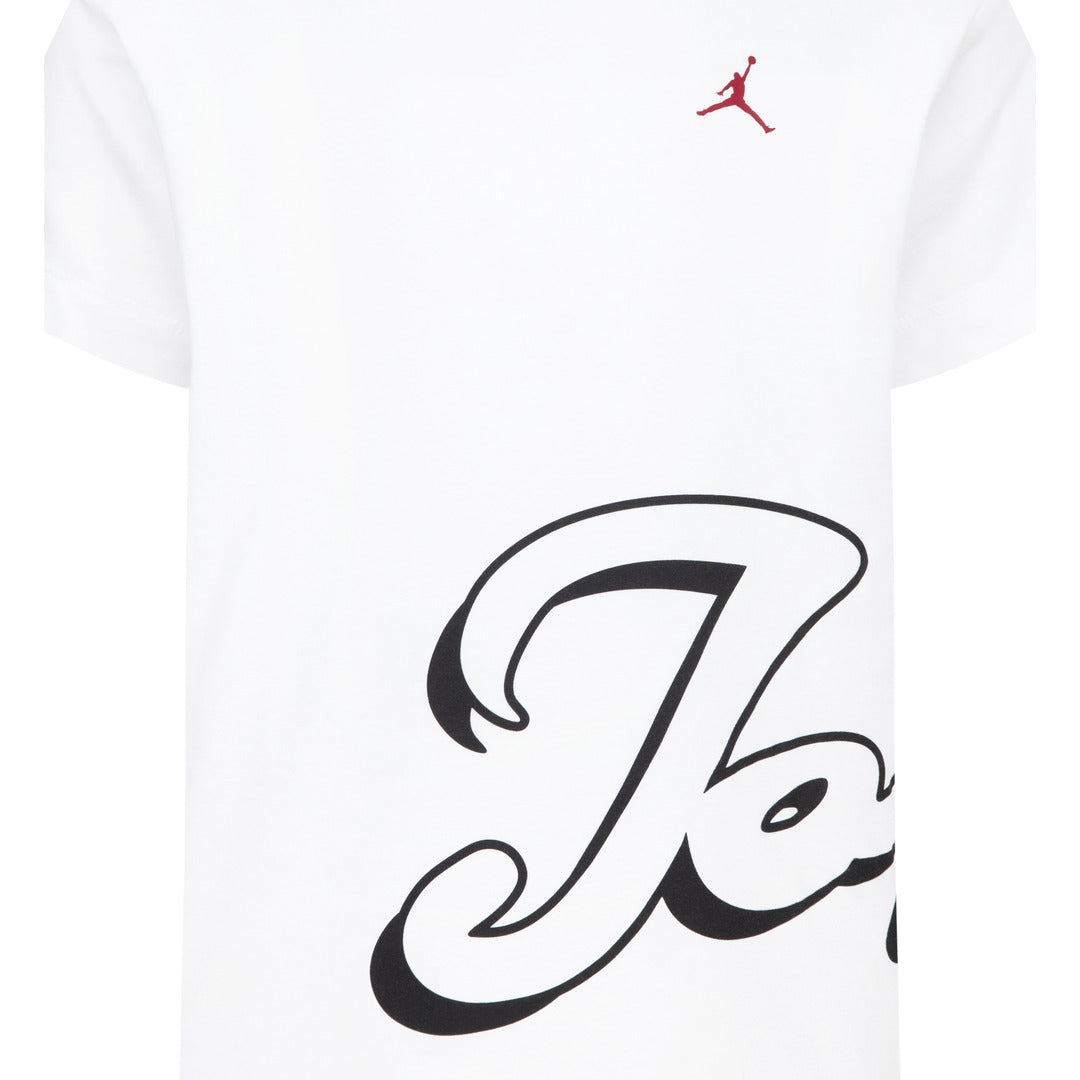 Jordan Girls Enchantment Script Short Sleeve Tee White (Little Kids)