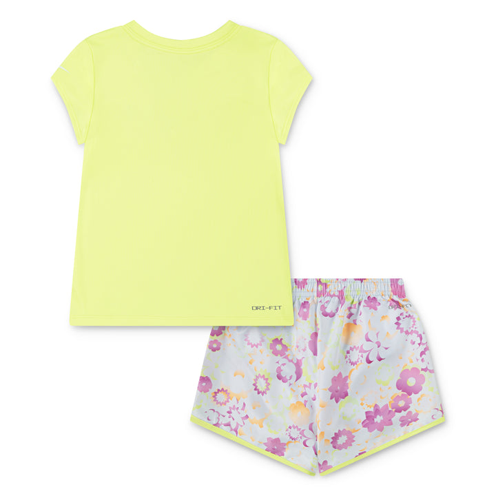 Nike Girls Flow-Ral Printed Tees & Shorts Set (Little Kids)