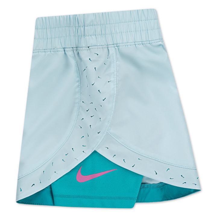 Nike Girls Sunny Swoosh 2-Fer Short Glacier Blue (Little Kids)