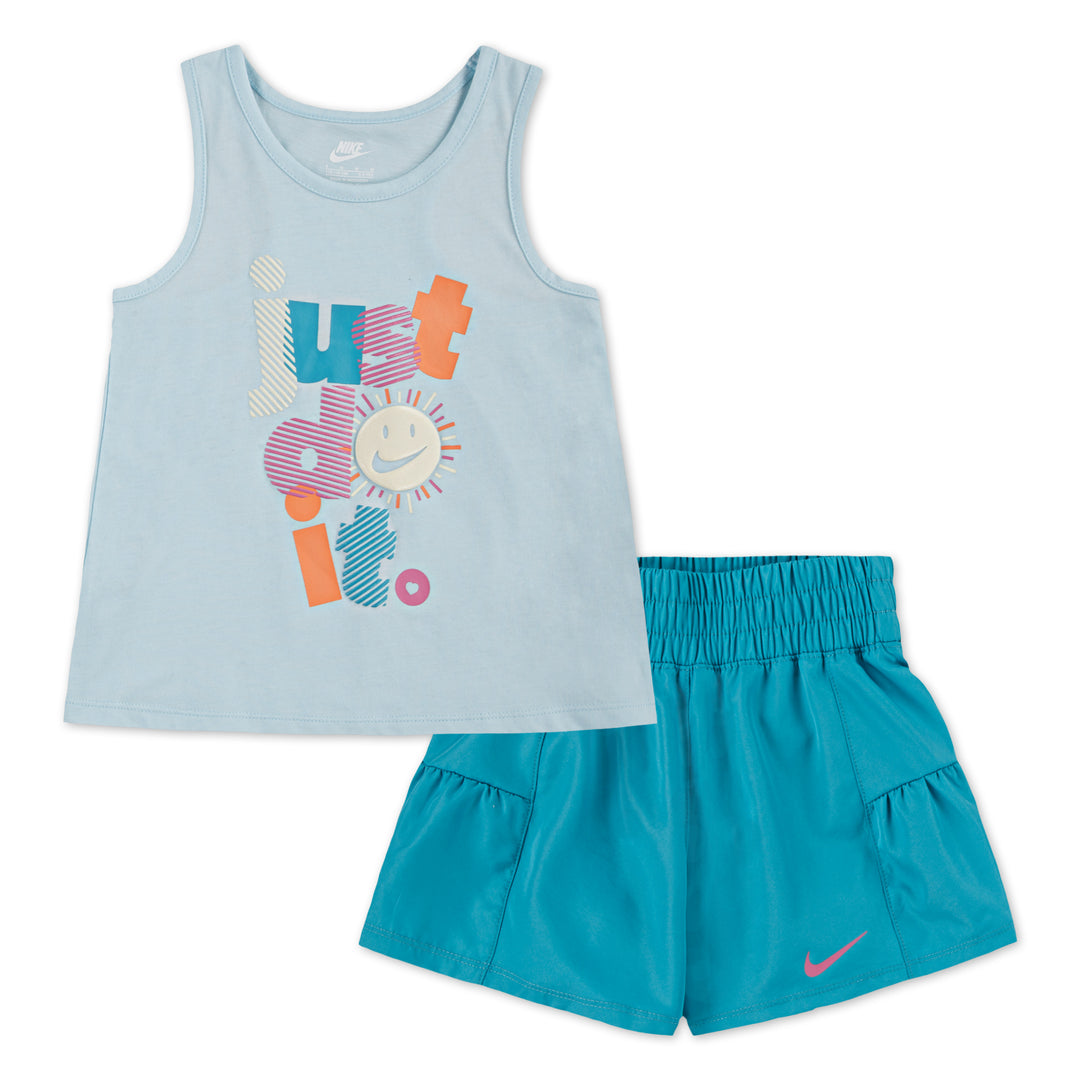 Nike Girls Sunny Swoosh Tank Shorts Dust Cactus (Little Kids)