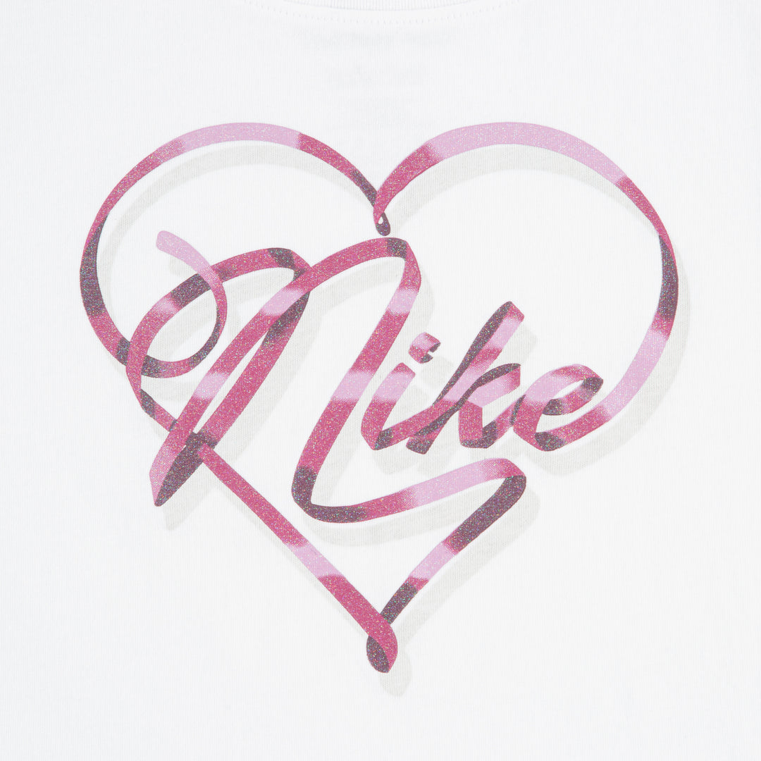 Nike Girls Swoosh On Pointe Graphic Short Sleeve T-Shirt White (Little Kids)