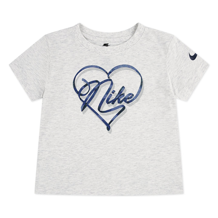 Nike Girls Swoosh On Pointe Graphic Tee Birch Heather (Little Kids)