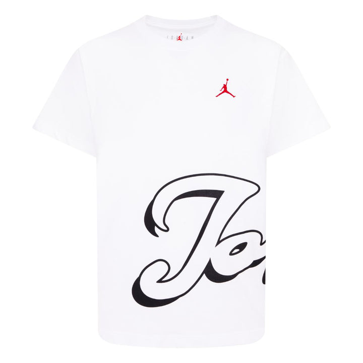 Jordan Girls Enchantment Script Short Sleeve Tee White (Big Kids)