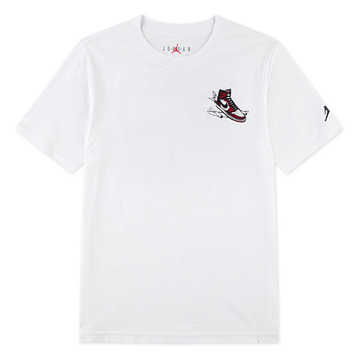 Jordan Boys Varsity Split White Short Sleeve T-Shirt (Big Kids)